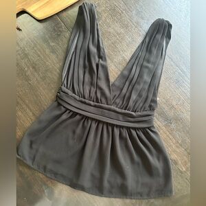 Black deep plunge top